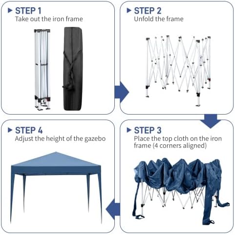 Bonnlo - tonnelle pliante série 3x3m imperméable, 4 parois, bleu royal