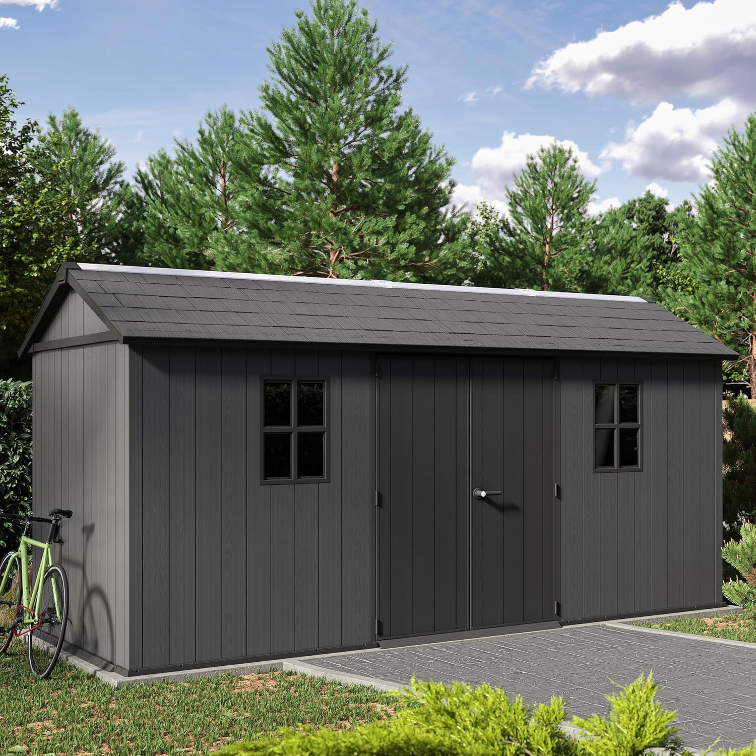 Abri de Jardin Newton Plus 1575-10 m² - Gris Aspect Bois - KETER