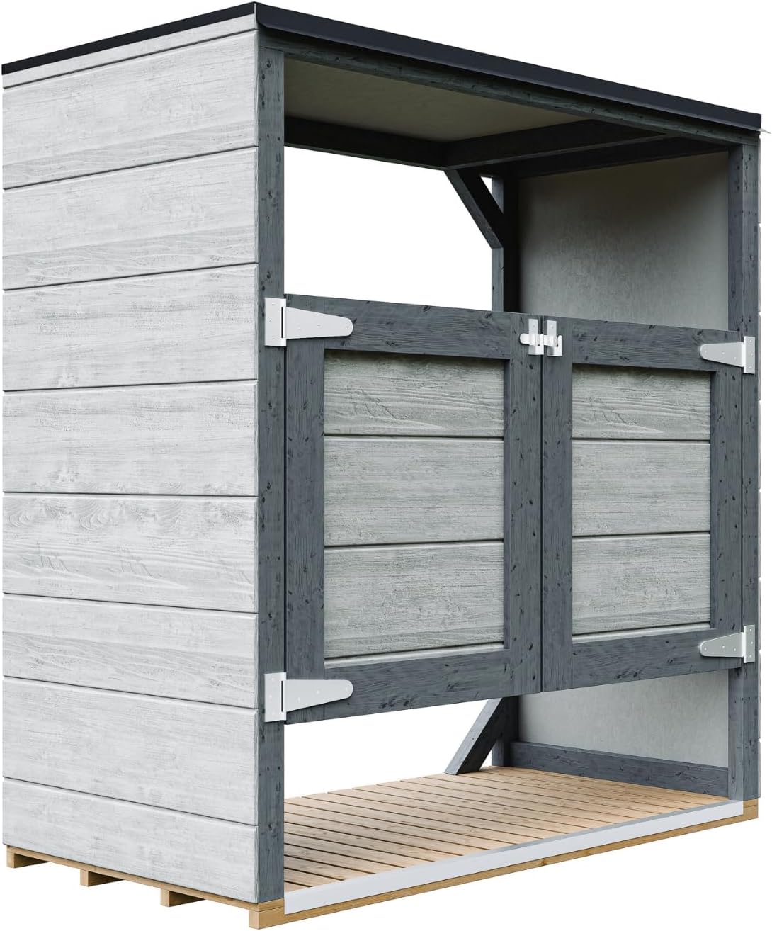 Abri de Jardin pour poubelles, Cache Poubelle extérieur 2x240L – Coffre de Rangement Exterieur, Armoire de Jardin, cabane de Jardin Exterieur – Timbela M980A-TUNDRA Cavern