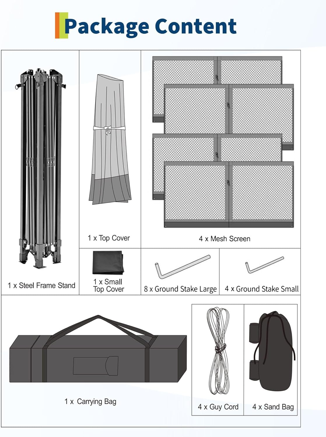 Garvee - Pavillon pliant série Montage Facile 3x3m UV50+ moustiquaire étanche