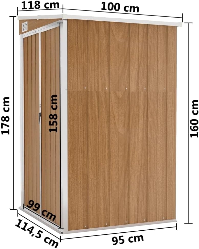 vidaXL - Remise de jardin murale - 118x100x178 cm - Acier galvanisé extérieur