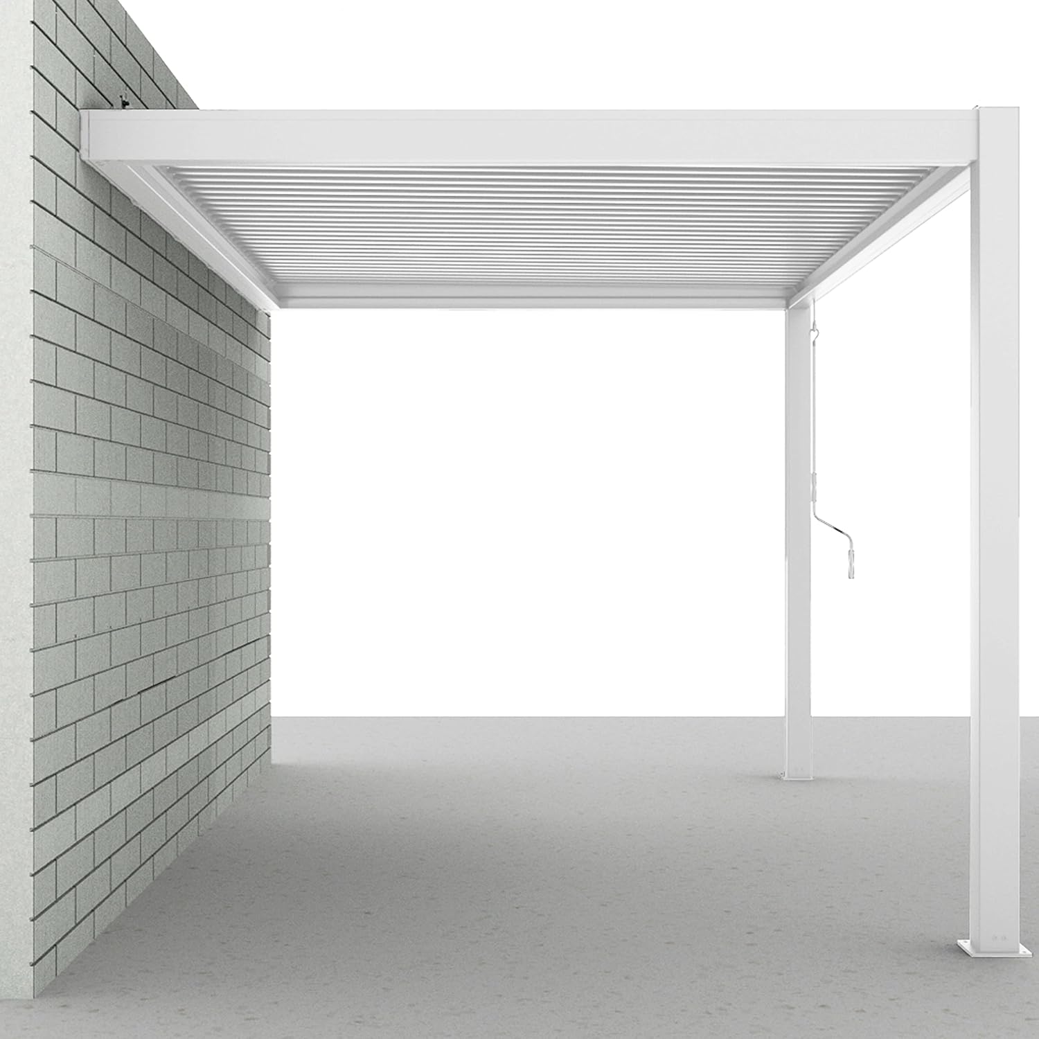Oviala - Pergola bioclimatique adossée - 3x4 m - aluminium blanc