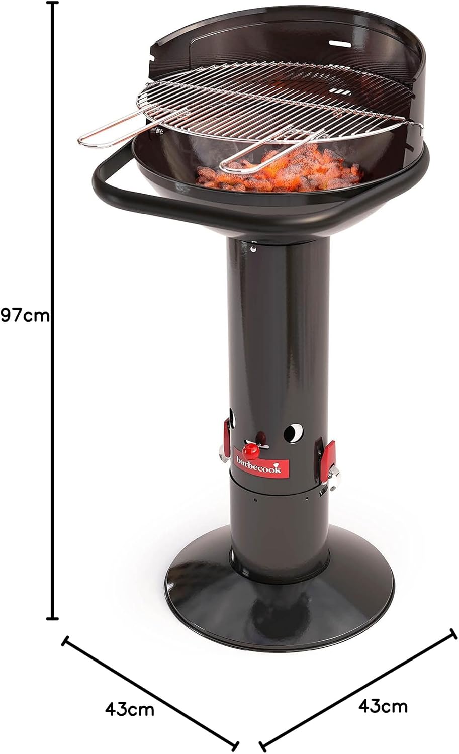 Barbecook - Loewy 45 - 43x43x97cm - barbecue charbon, pare-vent, 6 pers