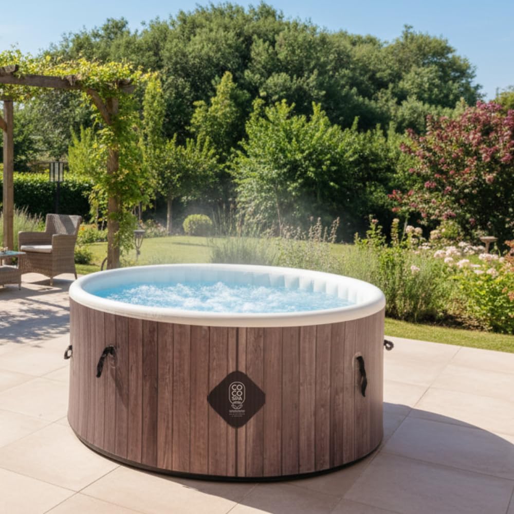 COCO SPA Helsinki Spa Gonflable - 150 cm de diamètre - 800 litres - Moteur 2240 W - 2 à 4 Personnes - Massage 140 Jets