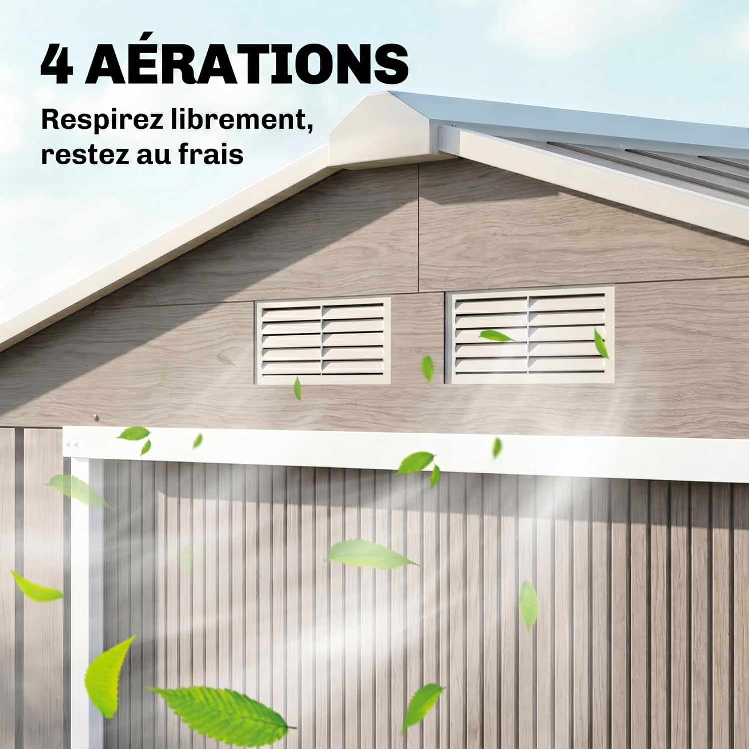 Outsunny - abri métal 2,77m², 213x130x185cm, porte coulissante, 4 aérations