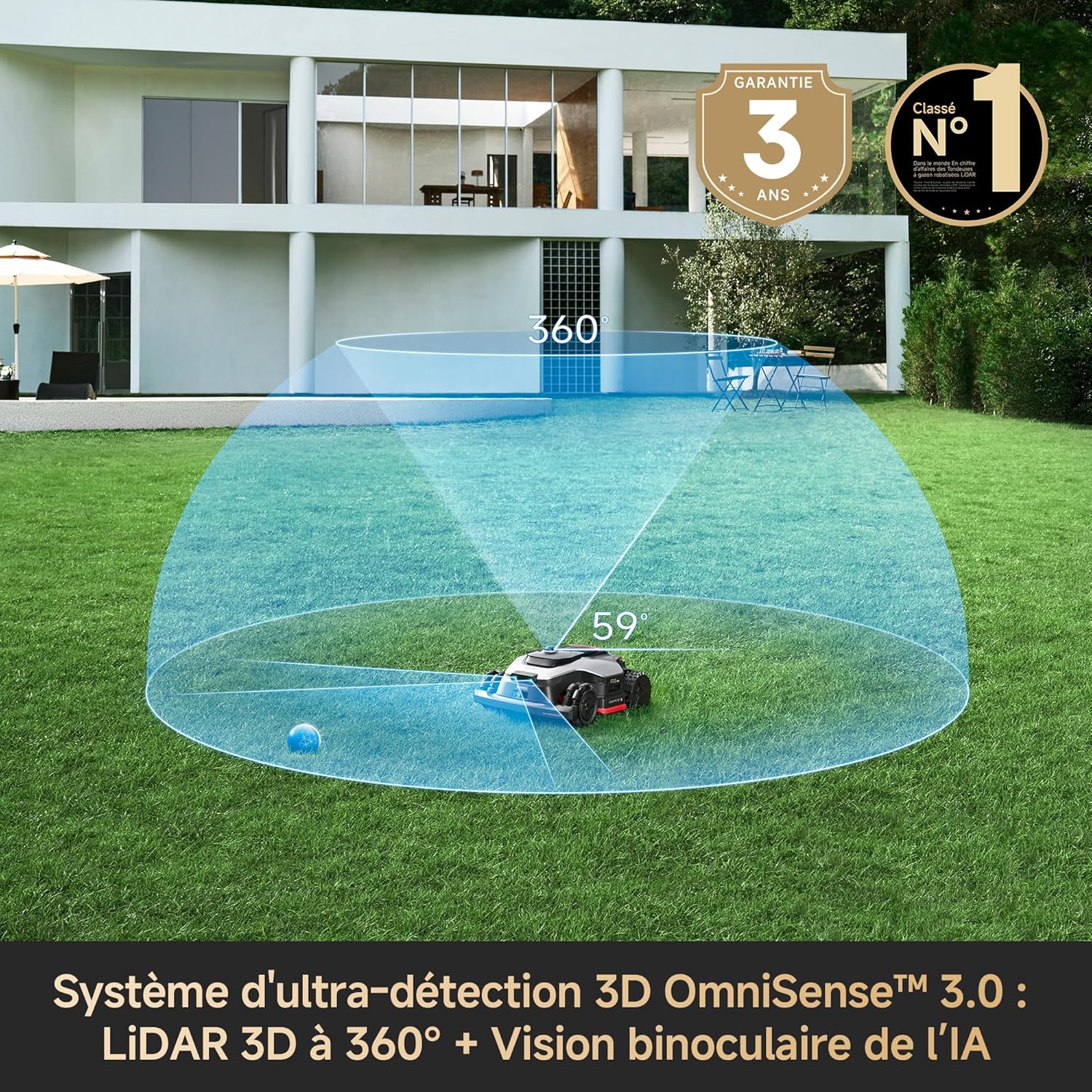 Dreame - A3 AWD Pro - 5000 m² - AWD, LiDAR 3D, IA Vision, EdgeMaster A3AWDPro5000