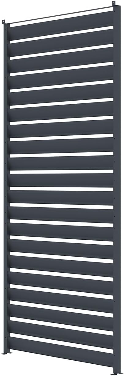 Cazeboo - Piana 3x2m - pergola adossée aluminium, gris, 1 persienne