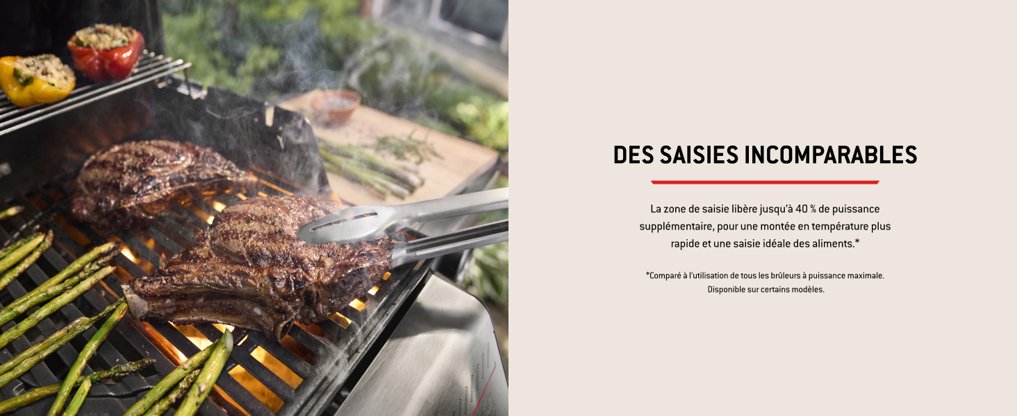 Collection d'images de préparation ou de cuisson des aliments montrant ce qui semble être de la viande grillée ou cuite au barbecue.