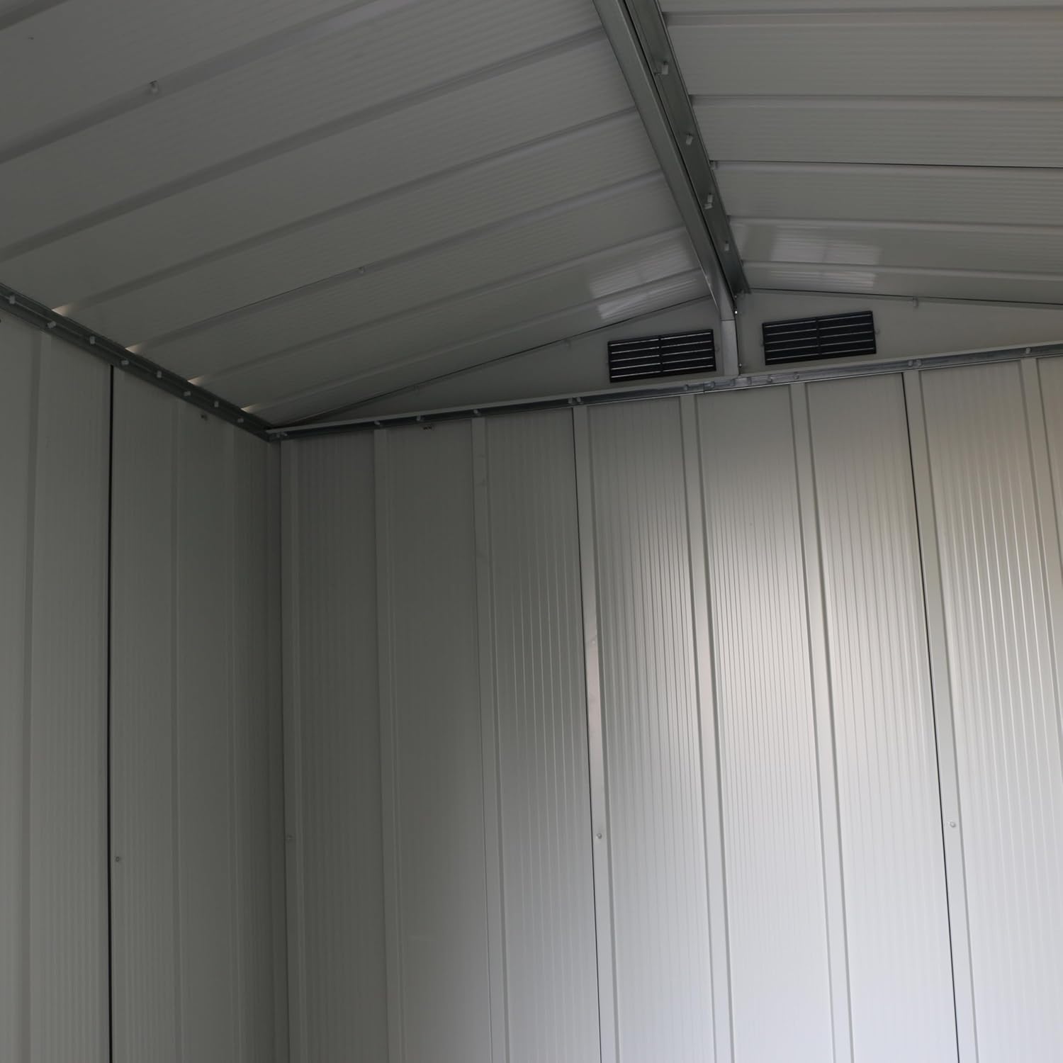 Duramax ECO 6 x 4 (2.47 m2) Abri de jardin en métal, Abri de stockage en métal galvanisé à chaud, Abri de stockage d'outils, Structure de toit robuste et renforcée, Anthracite