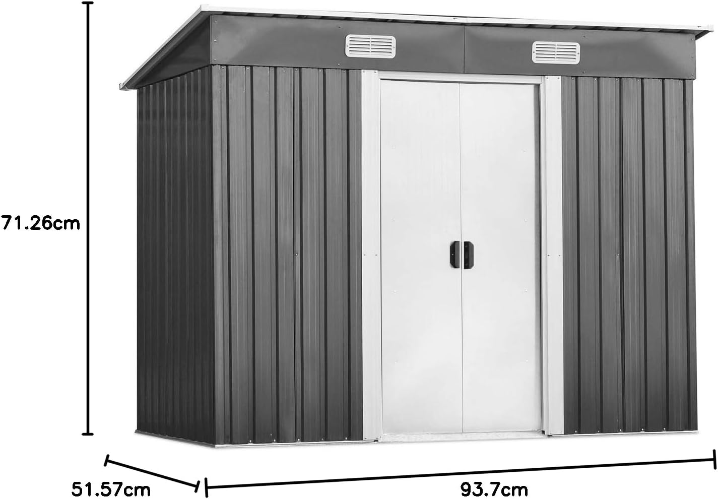 COSTWAY - abri de jardin extérieur, 238x131x181 cm, 2 portes coulissantes
