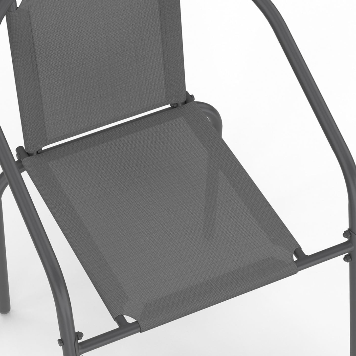 IDMarket - Salon Thelma - table 190 cm + 8 chaises empilables - gris anthracite