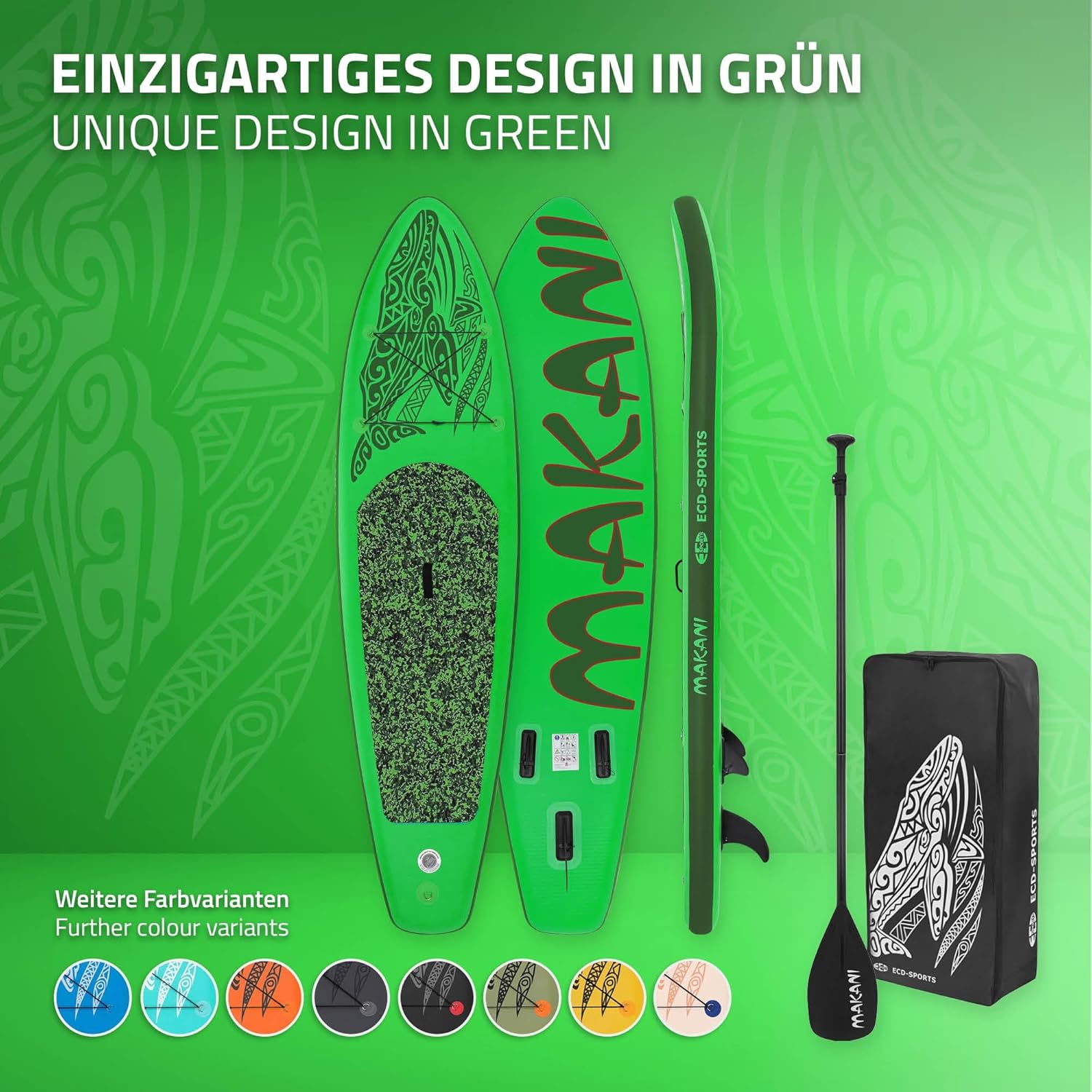 ECD Germany - planche stand up paddle - 305/308/320/380 cm - PVC, jusqu'à 150 kg, 10/15 cm d'épaisseur