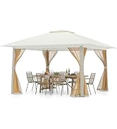RELAX4LIFE Tonnelle Pliante 4x4 Facile à Monter | Tonnelle de Jardin Exterieur avec Moustiquaire ...