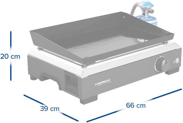 Campingaz - Othello 1 CV - Plancha 2,8kW - plaque acier émaillé, BlueFlame