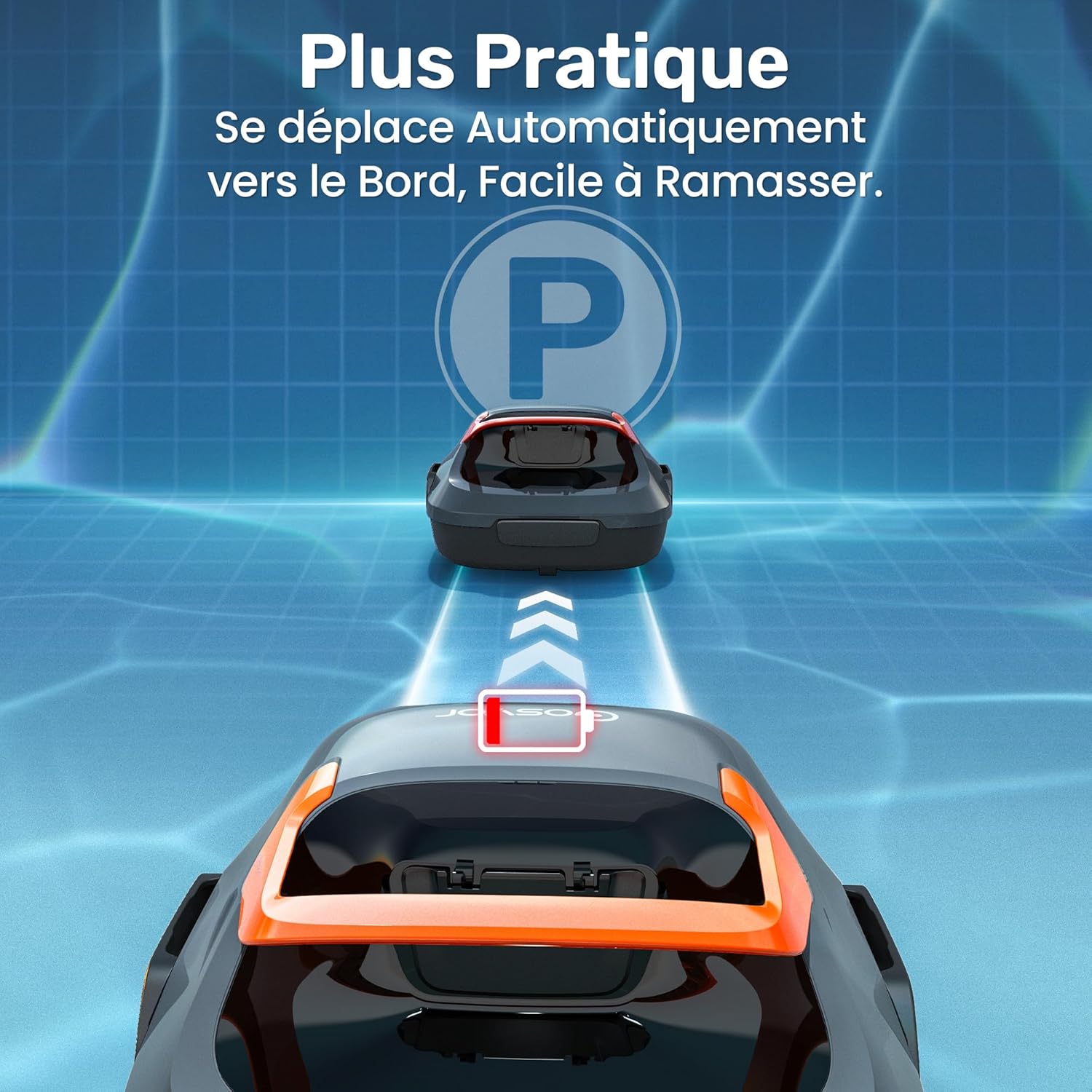 Gosvor - Robot piscine sans fil - 80m² - 90 min autonomie, retour auto