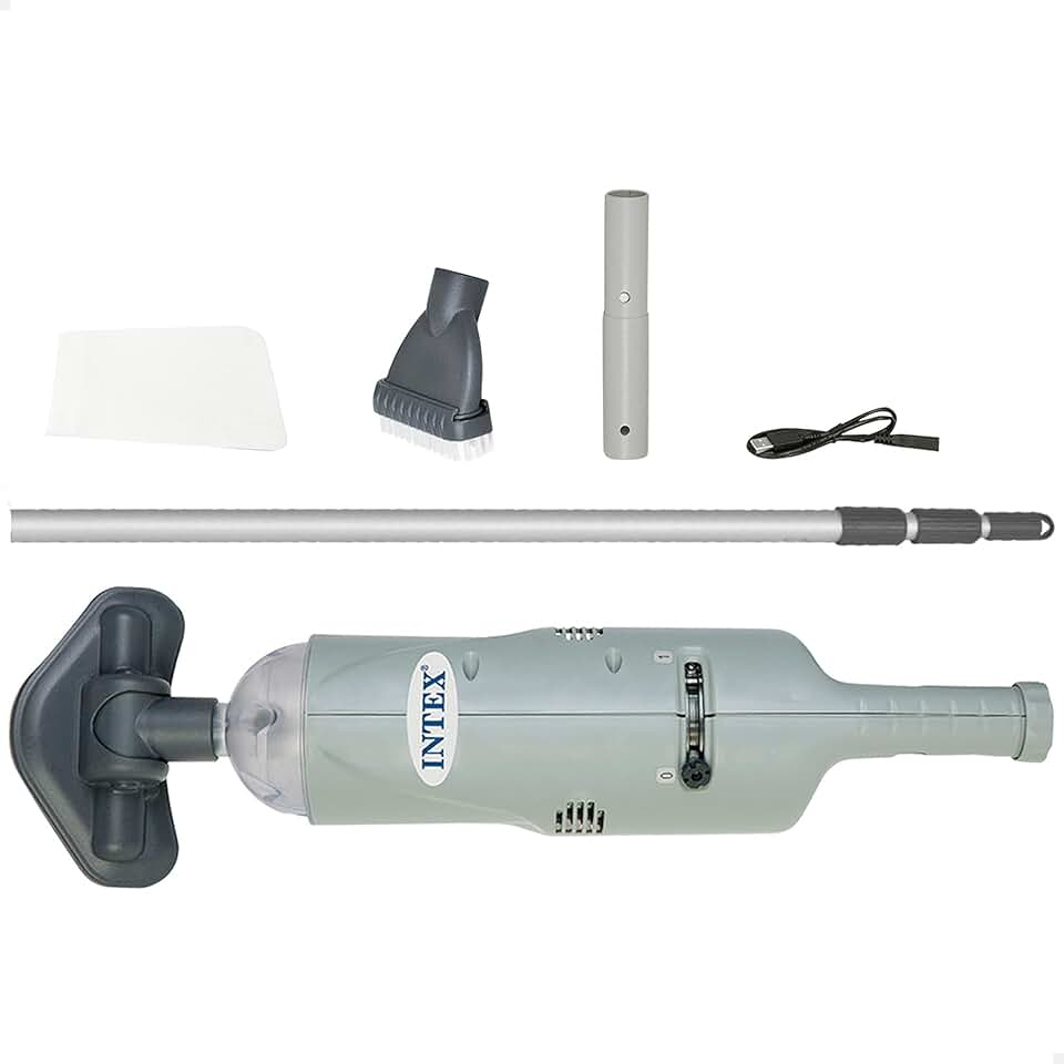Intex - aspirateur piscine sous-marin, gris, à batterie, portatif