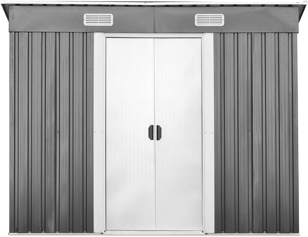 COSTWAY - abri de jardin extérieur, 238x131x181 cm, 2 portes coulissantes