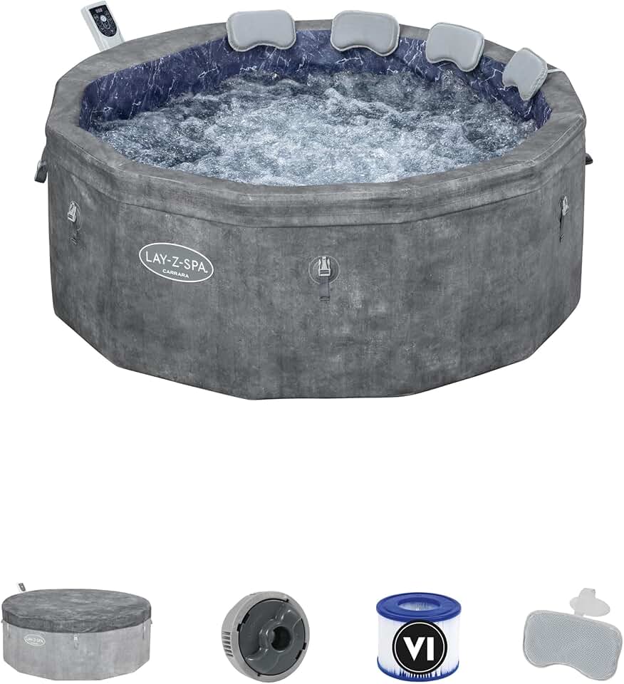 Bestway - Spa Carrara Smart AirJet - 170x170x65cm - 4-6 pers, appli contrôle