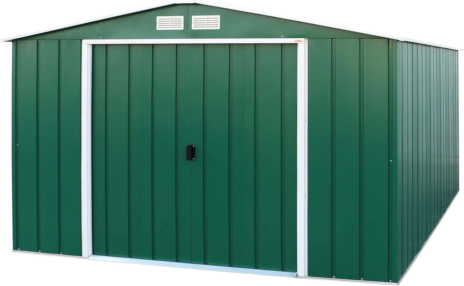 Duramax ECO Abri de jardin en métal galvanisé à chaud avec structure de toit renforcée et solide Vert 10 x 12 cm