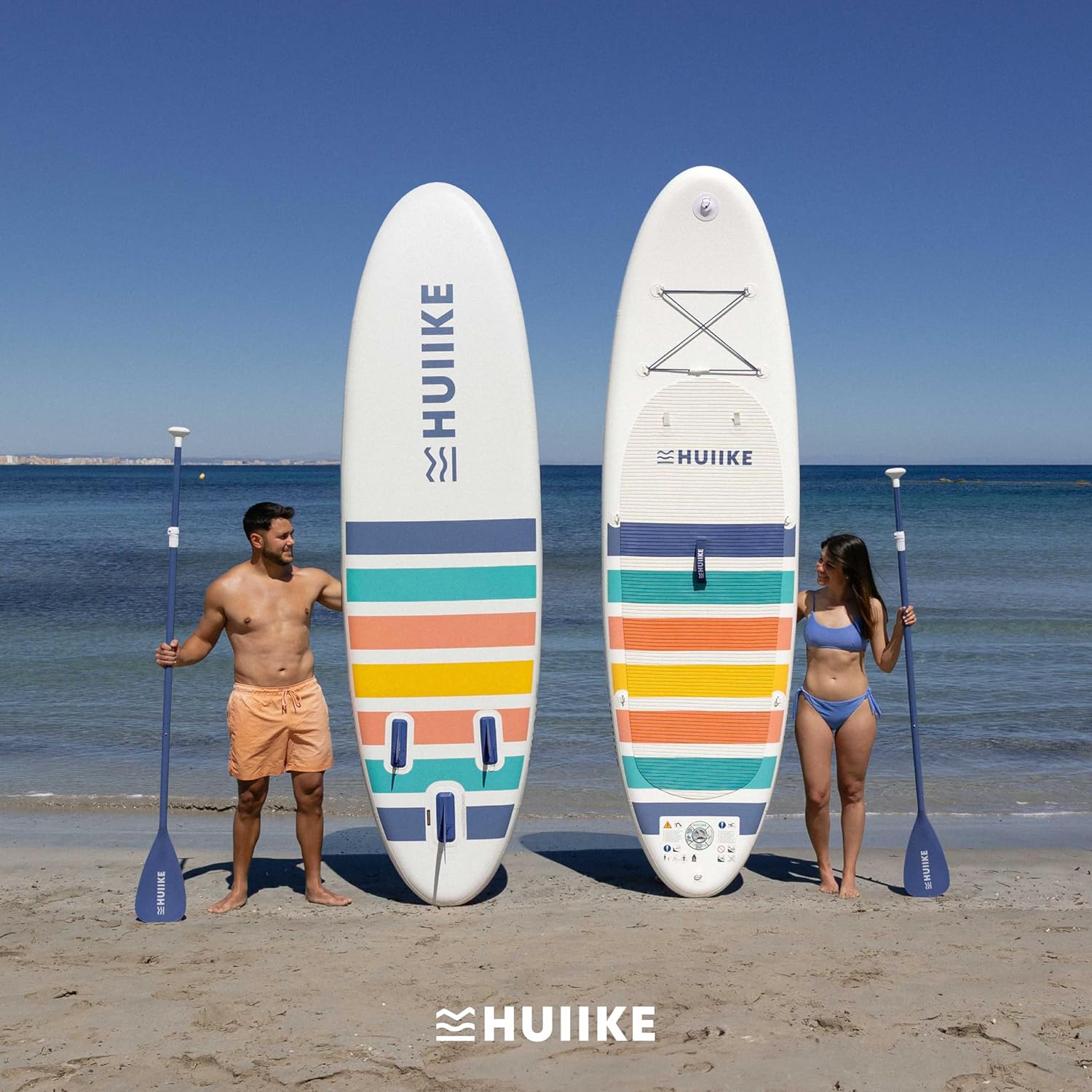 HUIIKE Paddle Gonflable Adulte avec Accessoires Inclus, Pagaie, Ailerons, Pompe. Planche de Stand Up Paddle Grande Stabilité et Résistance. 305 x 84 x 15 cm, Jusqu'à 130 kg