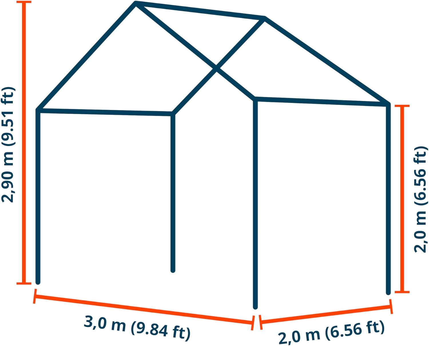 TOOLPORT - Tente de stockage PVC 3x2m, bâche imperméable blanche, 700N