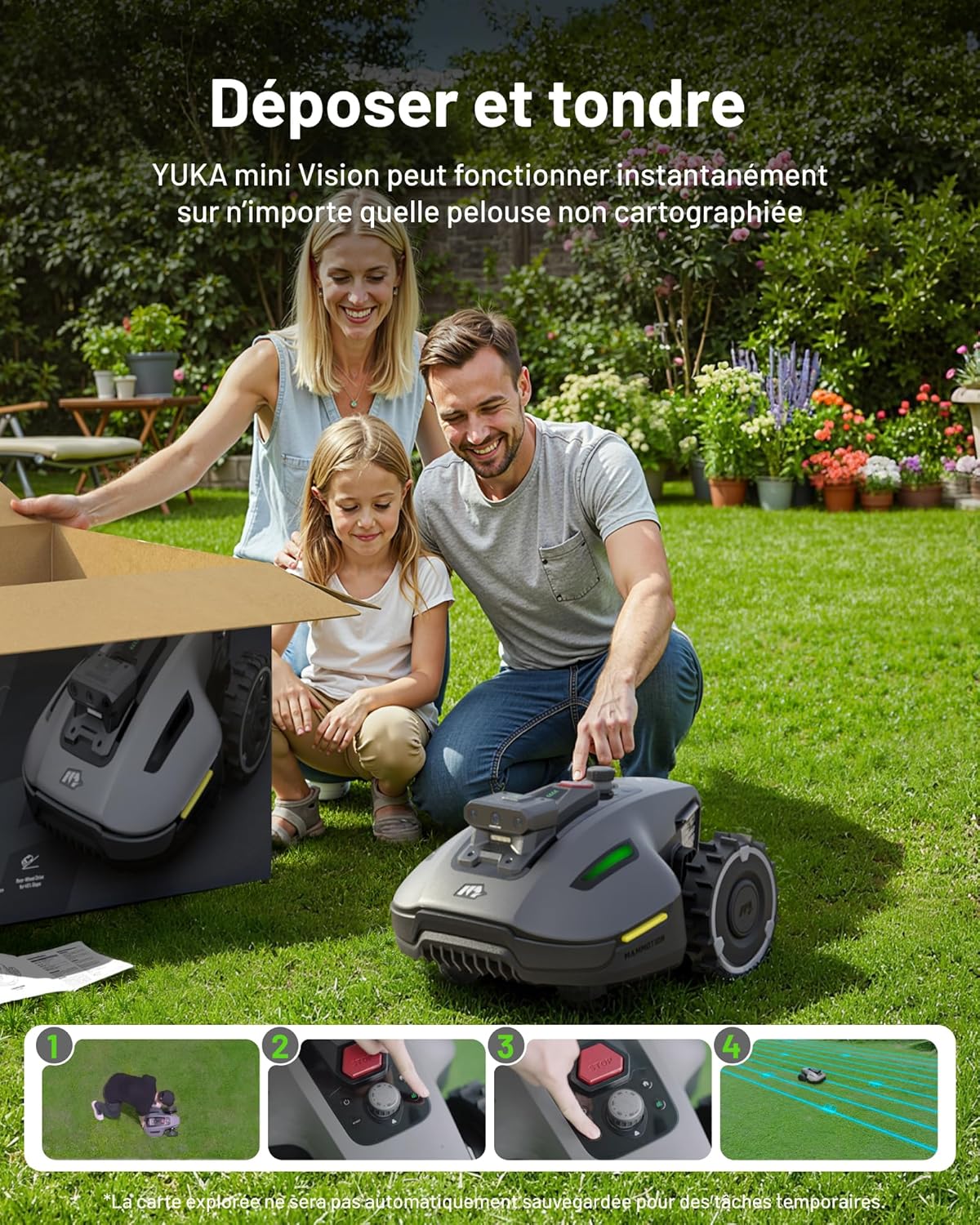 Mammotion - YUKA Mini - 700 m² - tondeuse robot AI vision triple caméra YUKA Mini