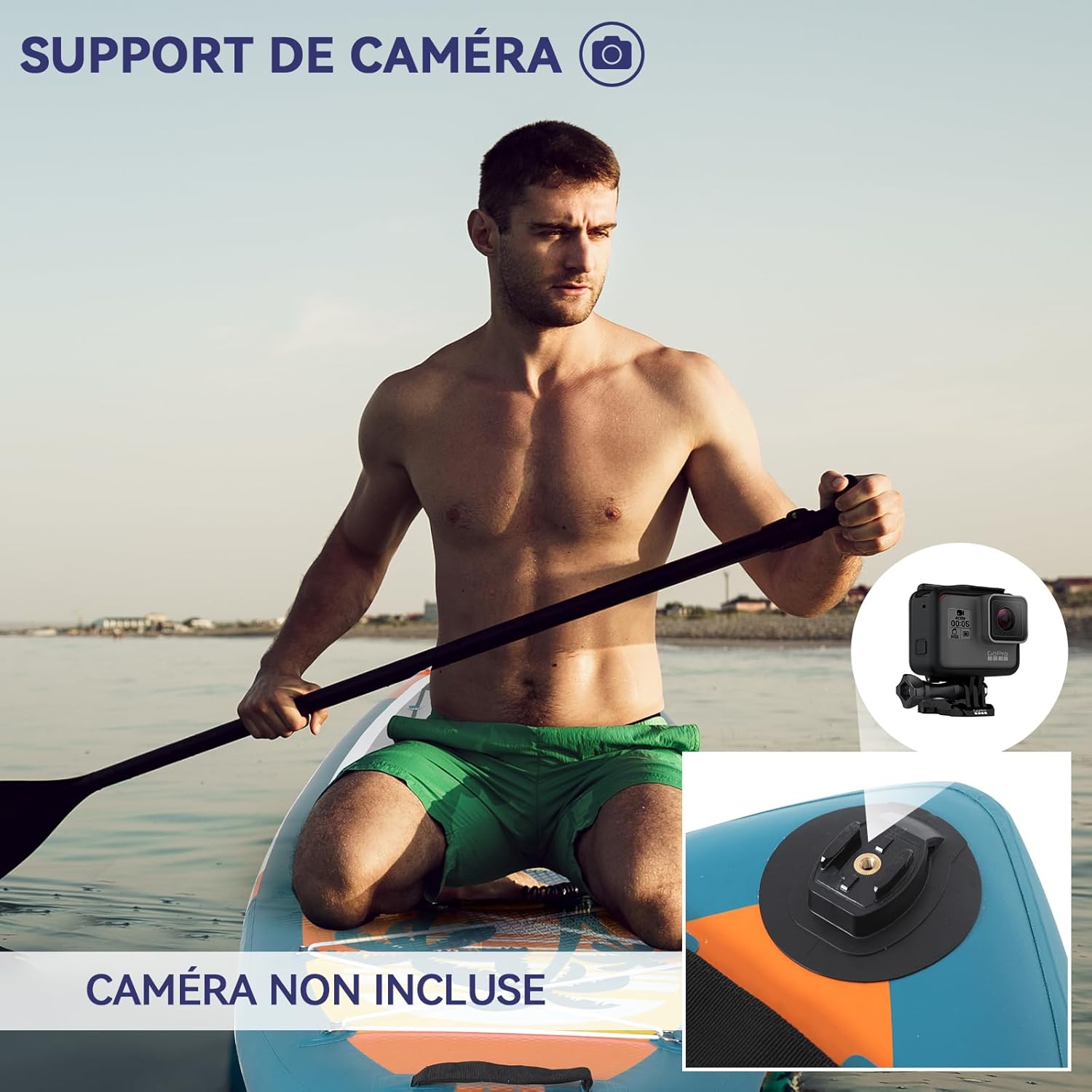 YU YUSING - Paddle gonflable adulte - 320/335cm - 2 personnes, siège kayak, pagaie alu, caméra, pompe, 150kg