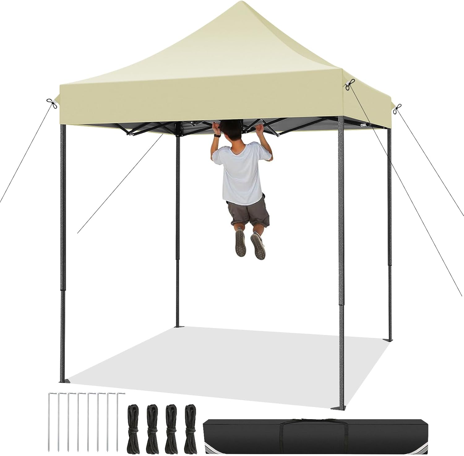 COBIZI - Tente pliante série récept. 2x2m, 3 hauteurs, sac transport