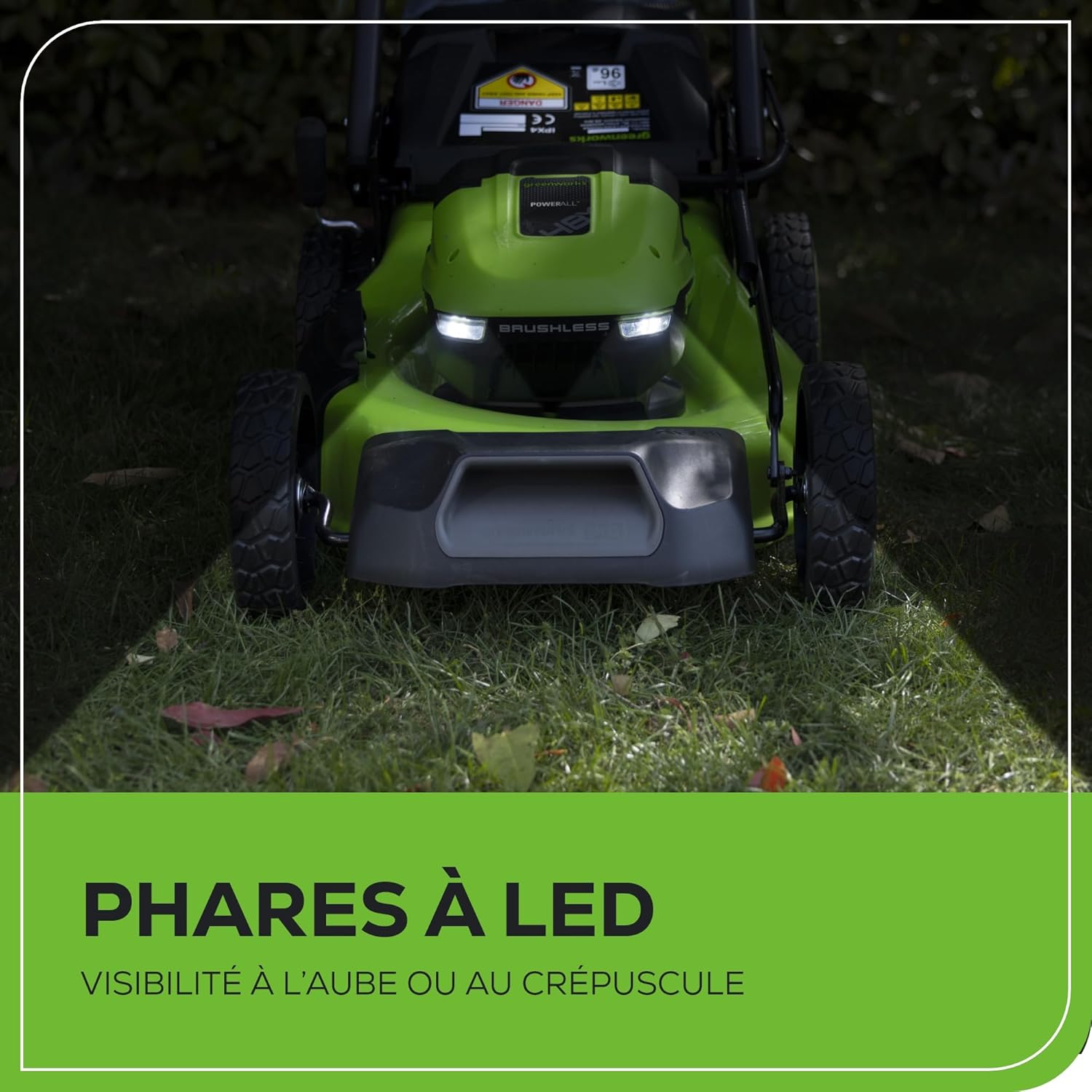 Greenworks 48V (24V x 2) Tondeuse Gazon Batterie sans Fil Autopropulsée, Largeur de Coupe 46cm, Sac 55L, Tondeuse Electrique Gazon Inclus 2 X 24V 4Ah et Chargeur Double, Garantie 3 Ans, MO48L424-01