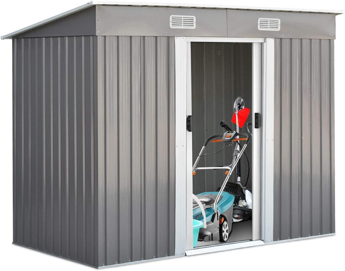 COSTWAY - abri de jardin extérieur, 238x131x181 cm, 2 portes coulissantes