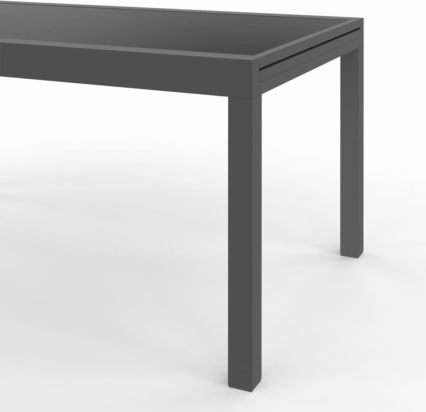 IDMarket - Madrid série - table 135-270 cm et 12 chaises empilables - gris anthracite