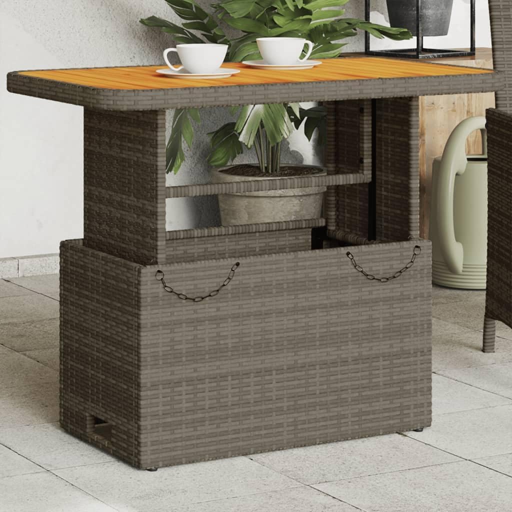 vidaXL - table basse série jardin - 85x45x45 cm - résine tressée, bois acacia