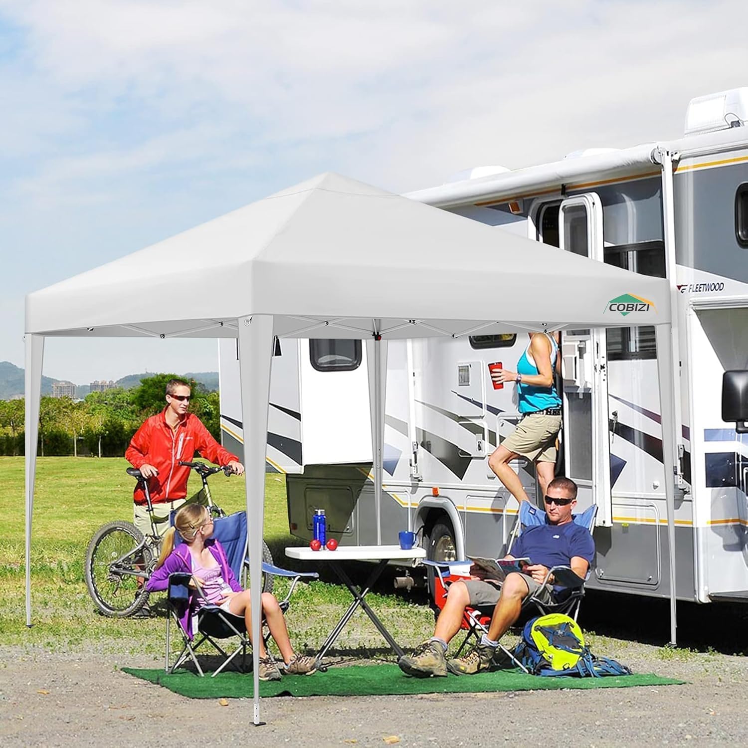 COBIZI - tonnelle pliable 3x3m - imperméable, anti-UV, panneaux amovibles