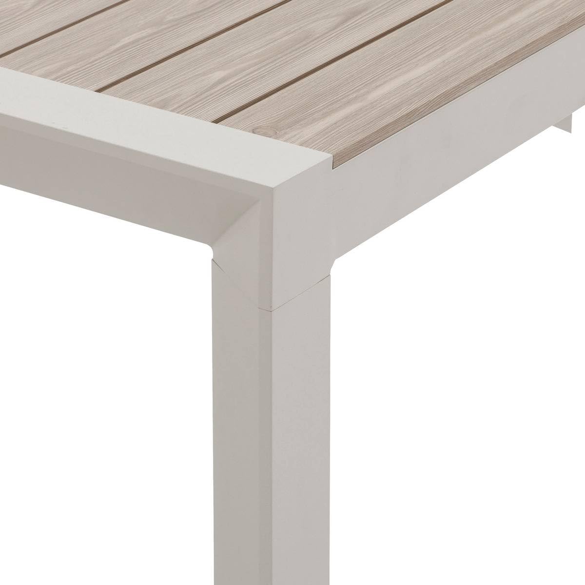Hespéride - Table de jardin Évasion 8 places - aluminium, effet bois, lin et argile