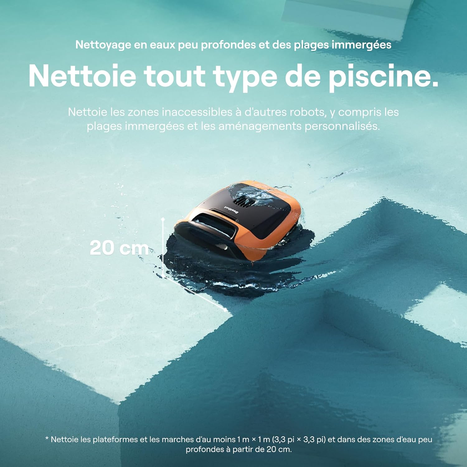 Beatbot – Sora 30 – nettoyage complet piscine – sans fil, autonomie 5h