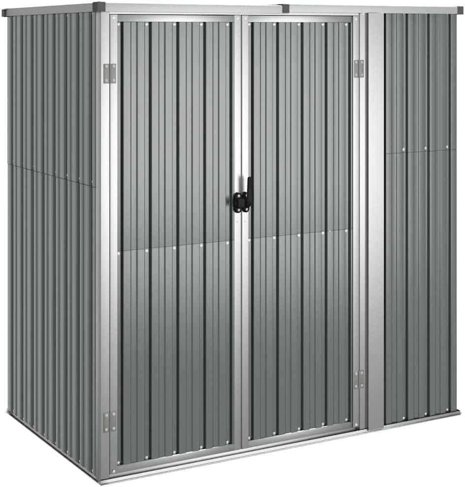 Abri à Outils de Jardin - 161x89x161 cm - Acier galvanisé, Gris