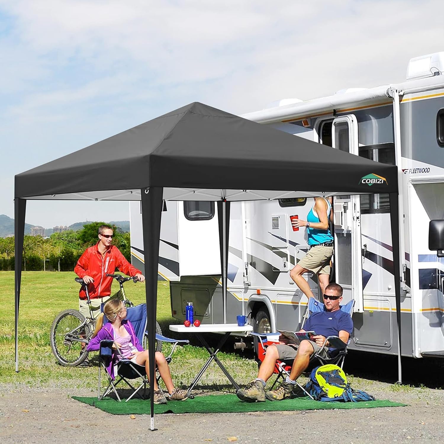 COBIZI - tonnelle jardin pliable 3x3m, 4 pans, imperméable, anti-UV
