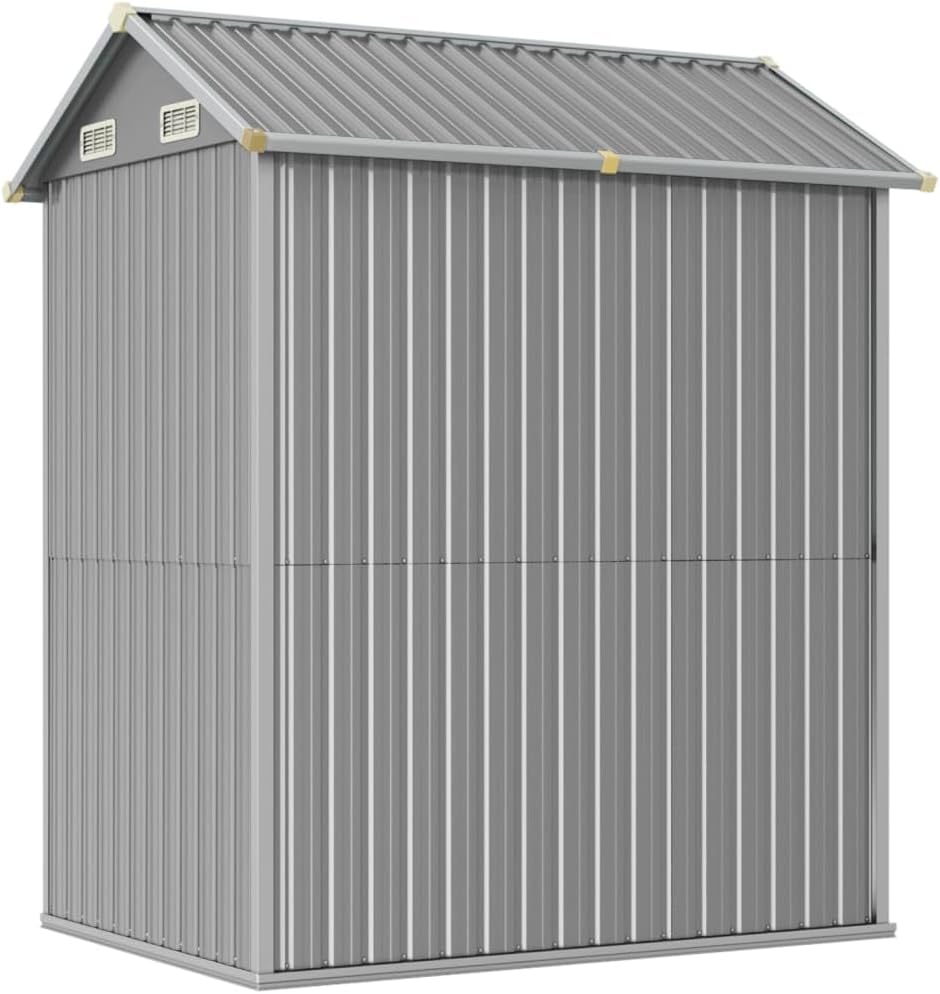 ZEYUAN Abri de Jardin Gris Clair 192x152,5x237 cm Acier galvanisé,Abris De Jardin,Abri De Stockage pour Jardin,Abri D'Outils De Jardin