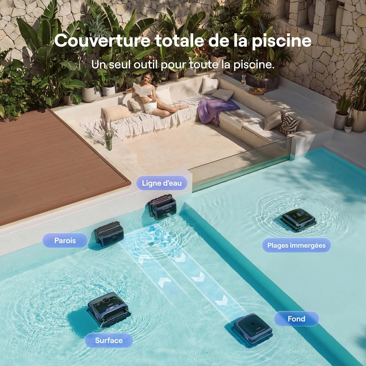 Beatbot - Sora 70 - 300 m² - Robot piscine 4-en-1, 25700 L/h, batterie 10000 mAh, bac 6 L