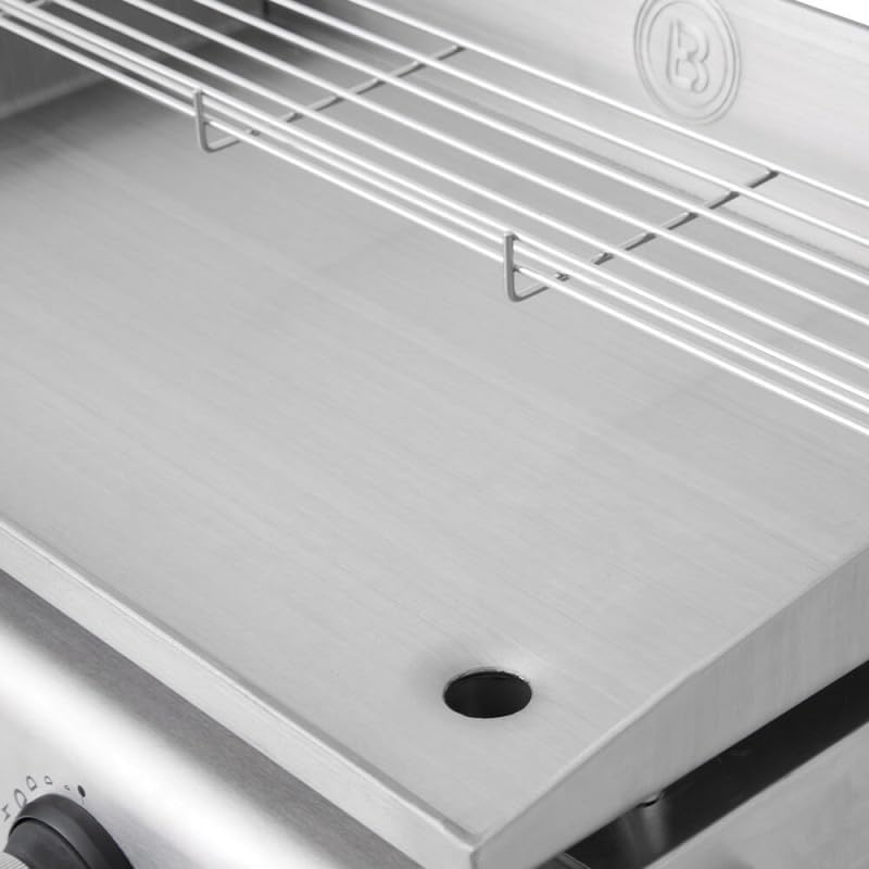 Favex - Brasero plancha gaz inox 2 feux 52x34cm 5,3kW Stable Flame