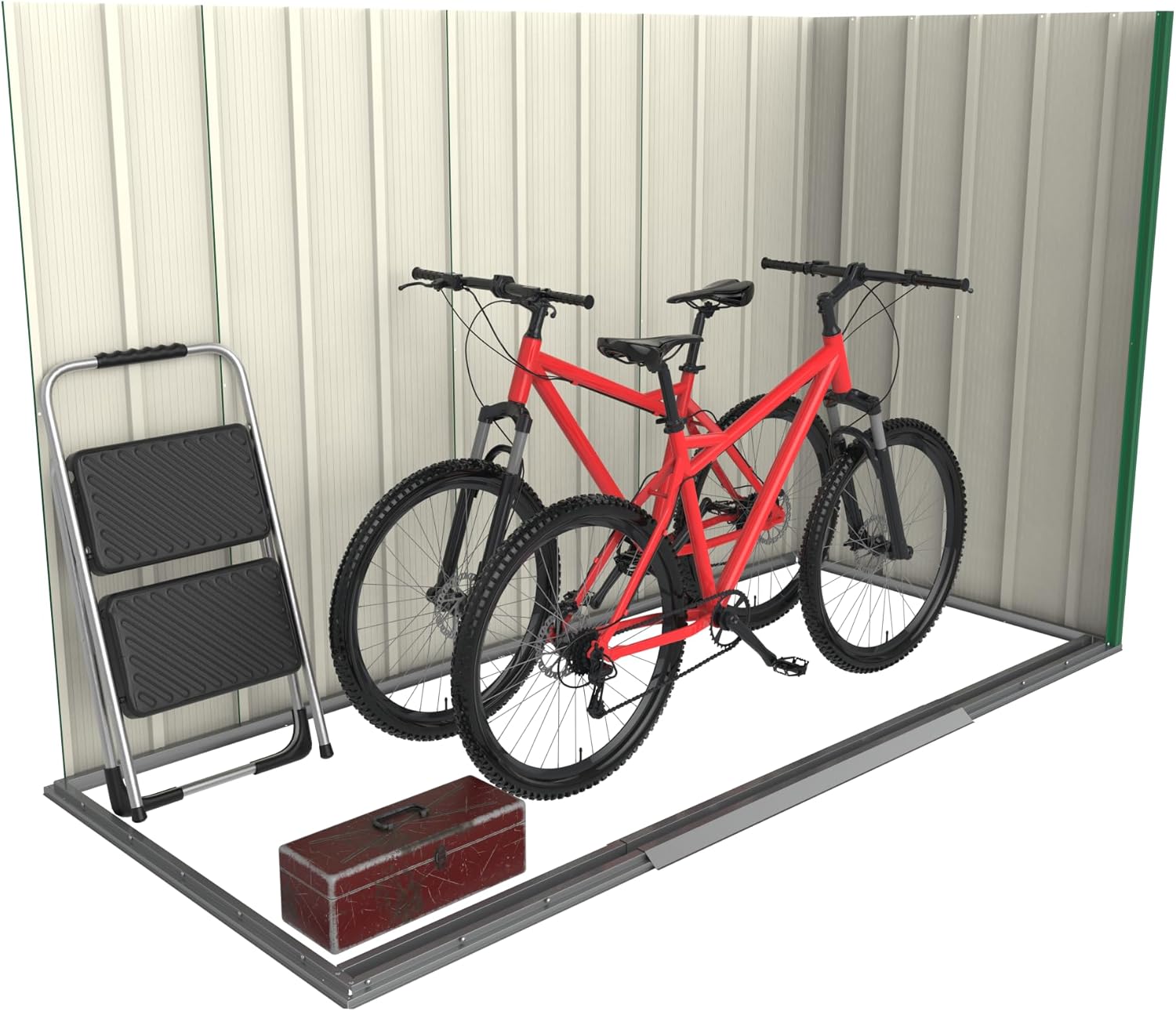 Duramax ECO 8 x 4 (2.85 m²) abri de jardin en métal à toit pentu, Abri de jardin en métal galvanisé à chaud, Abri de stockage d'outils, structure de toit renforcée, anthracite