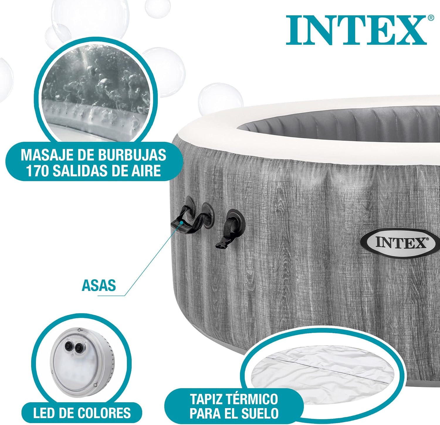 Intex - Pure Spa Baltik 6 places - grand spa gonflable - 28442EX