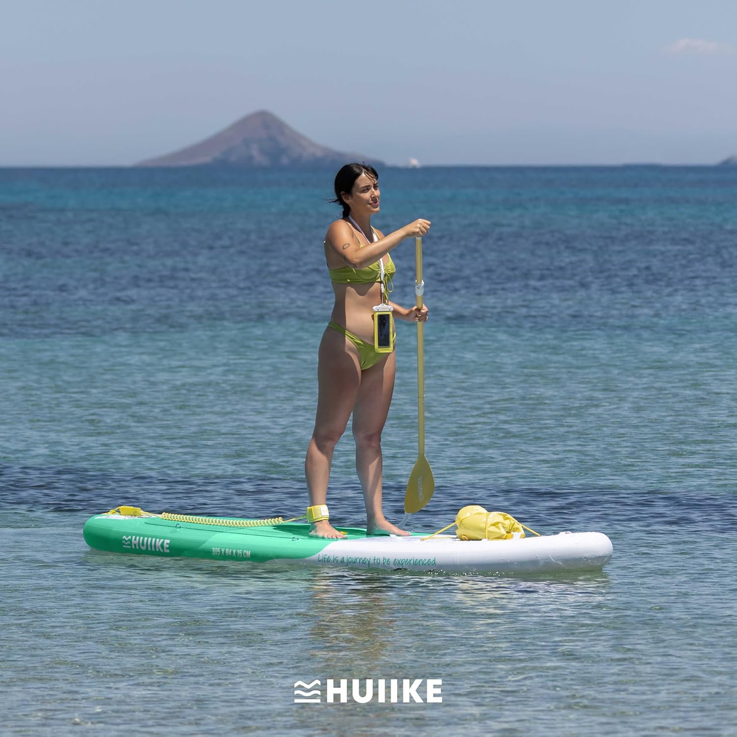 HUIIKE Paddle Gonflable Adulte avec Accessoires Inclus, Pagaie, Ailerons, Pompe. Planche de Stand Up Paddle Grande Stabilité et Résistance. 305 x 84 x 15 cm, Jusqu'à 130 kg