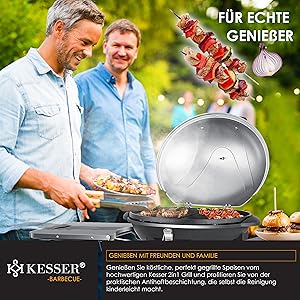 elektrischer Elektrogrill 2in1 Tischgrill in silber