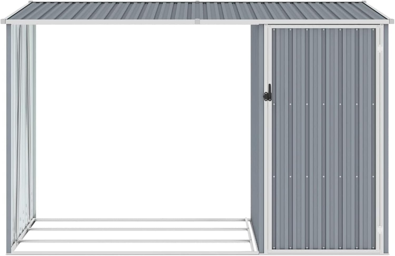 Festnight - Abri de jardin 2 en 1 - étagère métal/gris - rangement bûches