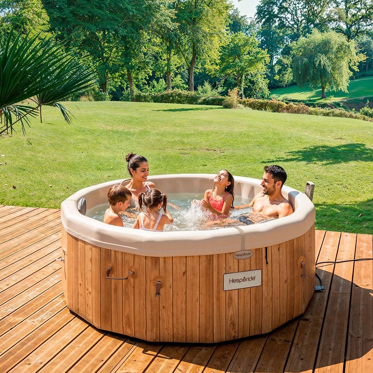 Hespéride - Spa Nordik Ø190 cm - 5-7 pers, 180 jets, WiFi connecté, effet bois