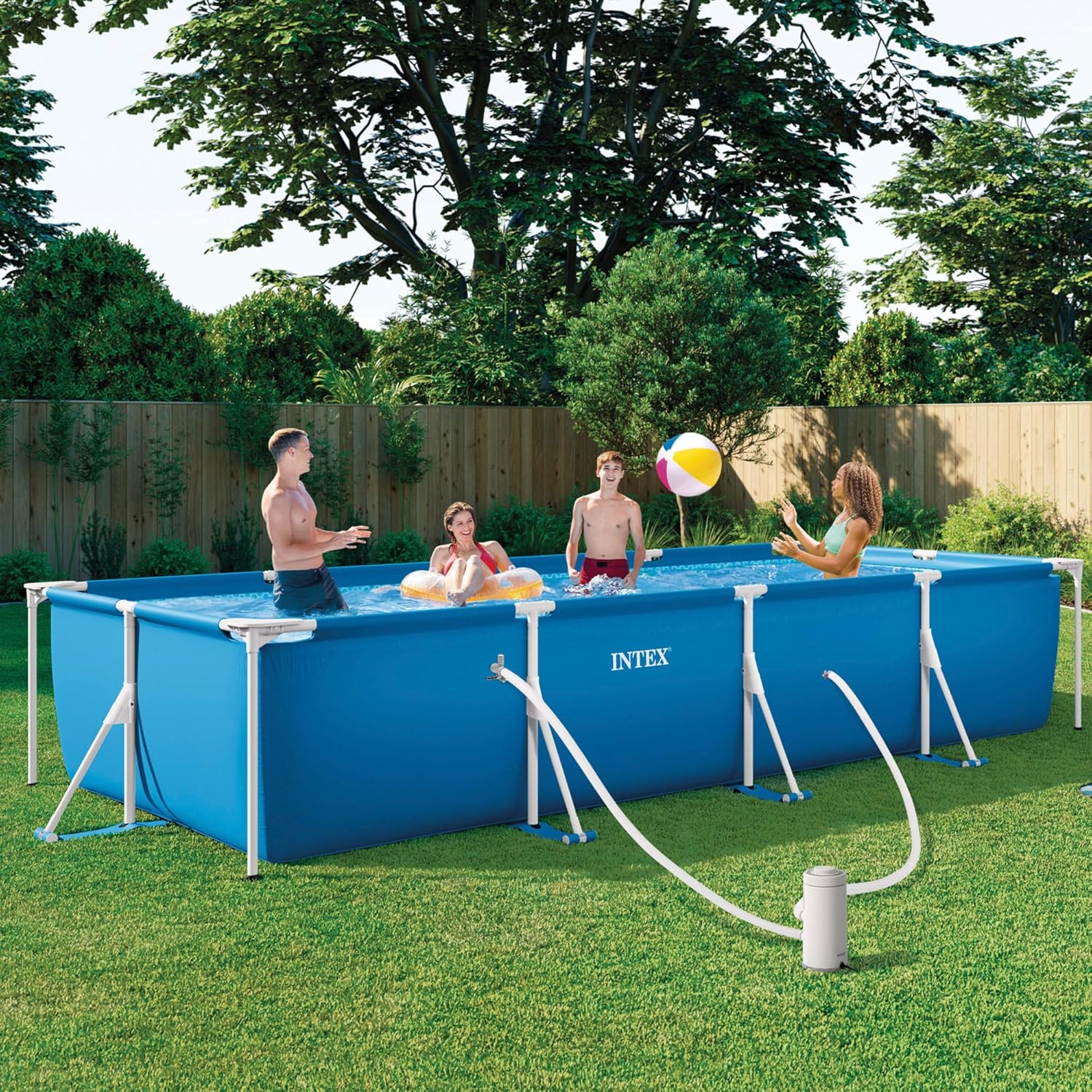 Intex - Metal Frame Junior - 4,50x2,20x0,84m - piscine tubulaire rectangulaire