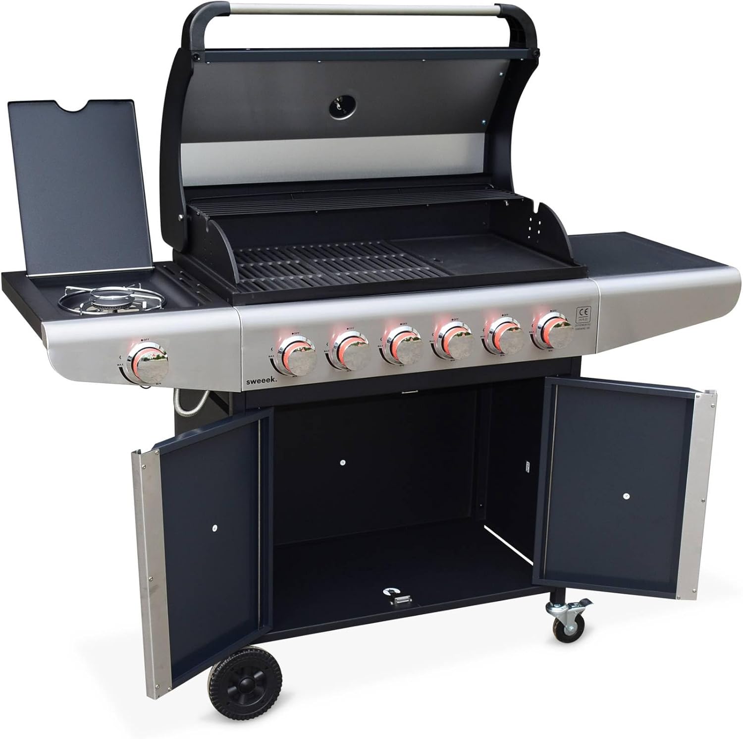 Alice's Garden - Bazin 6 - barbecue gaz 6 brûleurs, roues, rangement