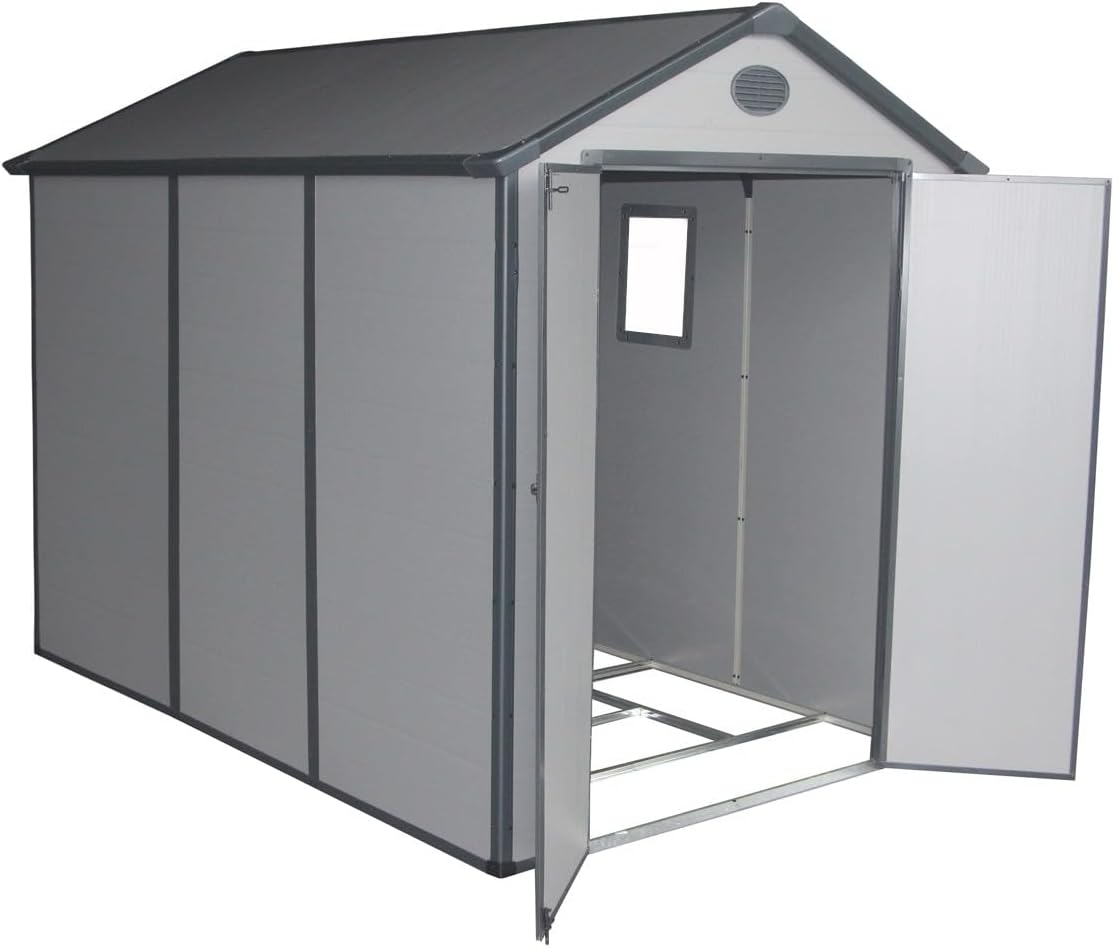 Jobu - abri de jardin série résine - 5,32 m² - kit fondation, toit pente