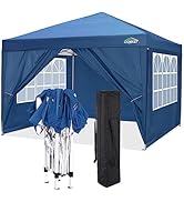 Cobizi Tonnelle pliante 3 x 3 m Pop Up avec 4 parois latérales | Imperméable | Protection UV 50+ ...